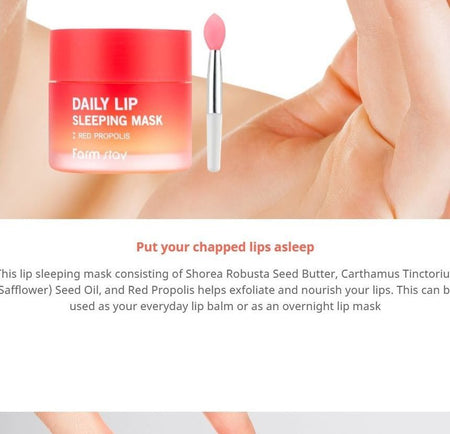 Farm Stay - Daily Lip Sleeping Mask Red Propolis, 20g, 74 g, 8809635231122