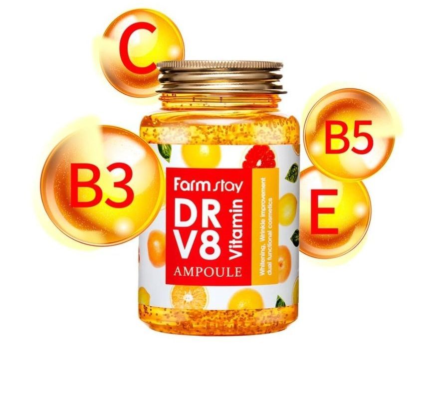 Farm Stay - Dr.V8 Vitamin Ampoule, 250ml, 333 g, 8809480771217