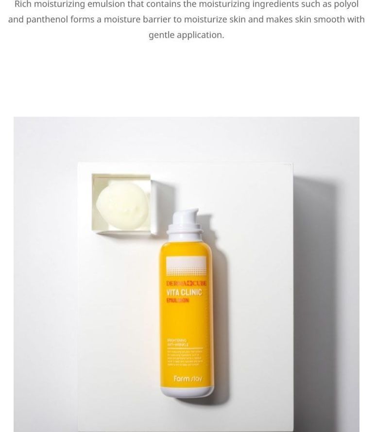Farm Stay - Dermacube Vita Clinic Emulsion, 120ml, 276 g, 8809657116155
