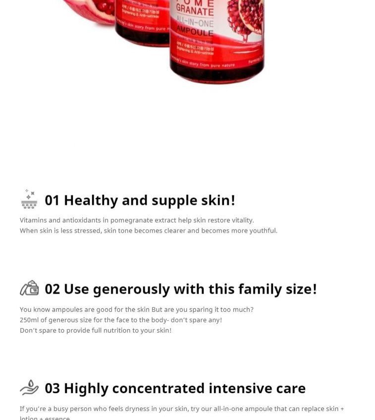 Farm Stay - Pomegranate All-In-One Ampoule, 250ml, 336 g, 8809469772891