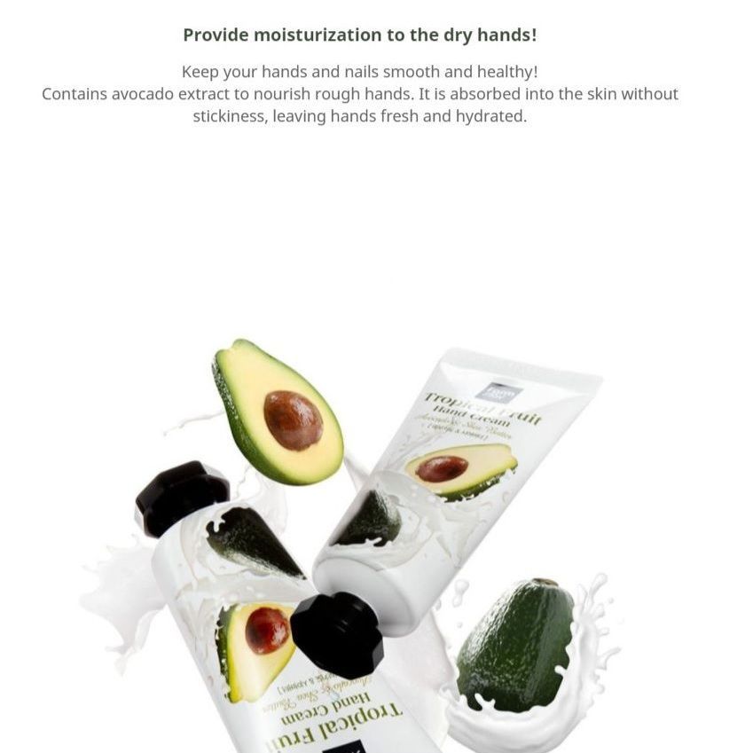 Farm Stay - Tropical Fruit Hand Cream Avocado & Shea Butter, 50ml, 50 g, 8809638300382
