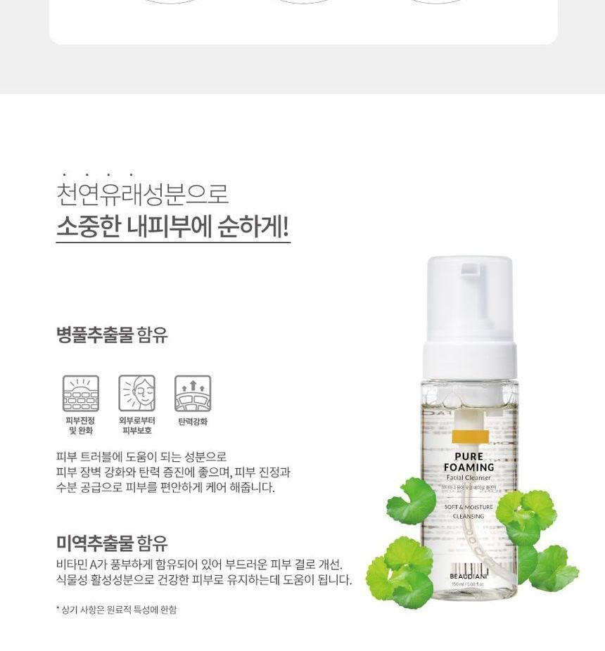 BEAUDIANI - Pure Foaming Facial Cleanser, 150ml, 219 g, 8809581551091