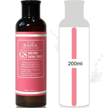 Cos De BAHA - GS AHA BHA Facial Toner, 200ml, 255 g, 8809240318249
