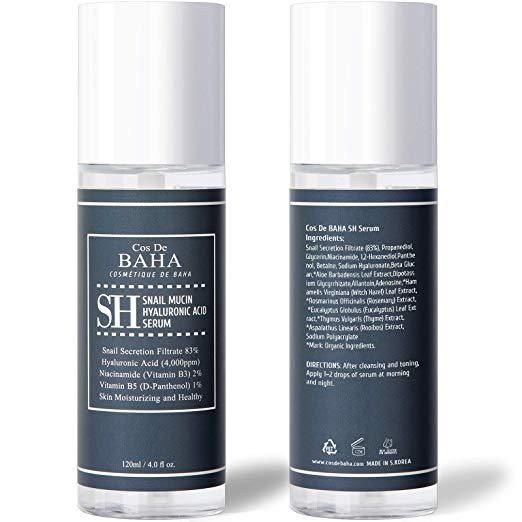 Cos De BAHA - SH Snail Mucin Hyaluronic Acid Serum, 120ml, 172 g, 8809240318102