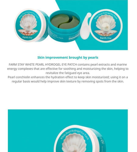 Farm Stay - White Pearl Hydrogel Eye Patch, 60 patches, 189 g, 8809460461169