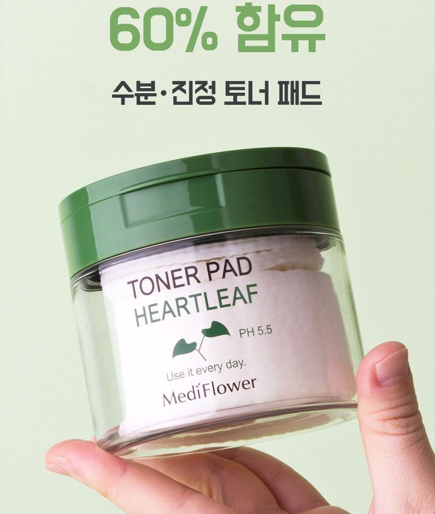 MediFlower - Heartleaf Toner Pad, 60 pcs, 294 g, 8809731950606