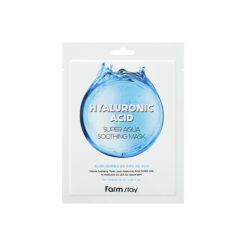 Farm Stay - Hyaluronic Acid Super Aqua Soothing Mask Set, 25ml x 10 sheets, 371 g, 8809783320228