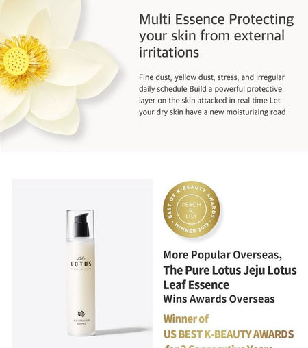 THE PURE LOTUS - Jeju Lotus Leaf Essence, 125ml, 211 g, 8809079206854