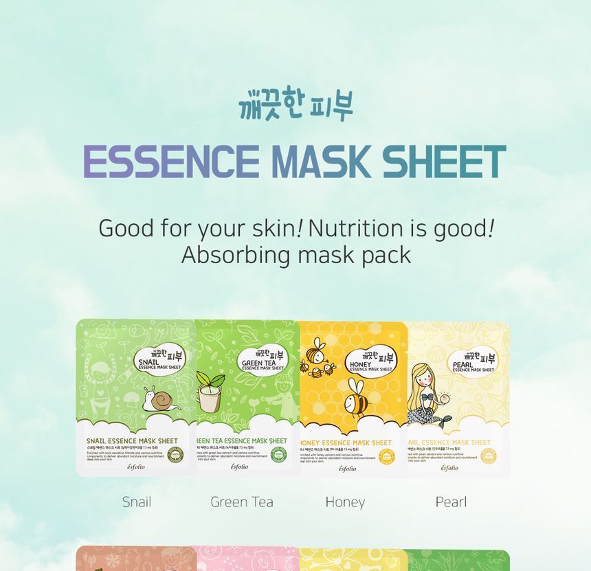 esfolio - Rose Essence Mask Sheet Set, 25ml x 10pcs, 341 g, 8809386886268