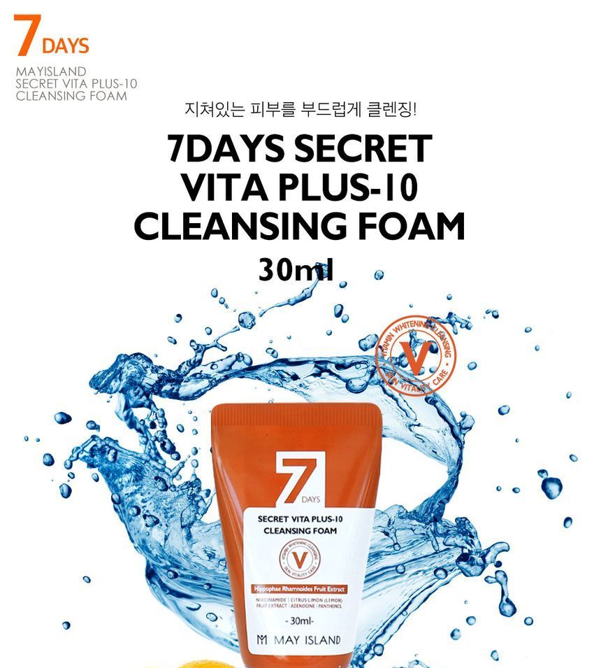 May Island - 7 Days Secret Vita Plus-10 Cleansing Foam, 150ml, 380 g, 8809515401140