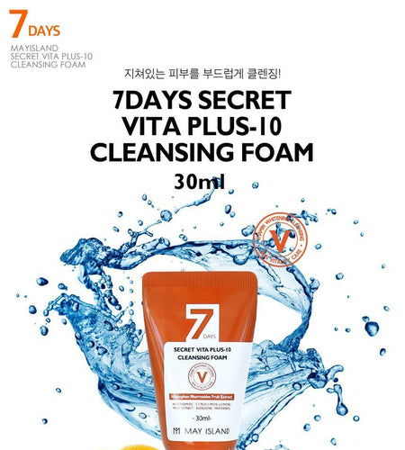 May Island - 7 Days Secret Vita Plus-10 Cleansing Foam, 150ml, 380 g, 8809515401140