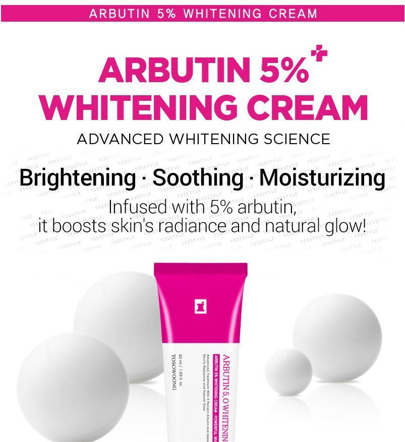 TOSOWOONG - Arbutin 5% Whitening Cream, 50g, 76 g, 8809179106009