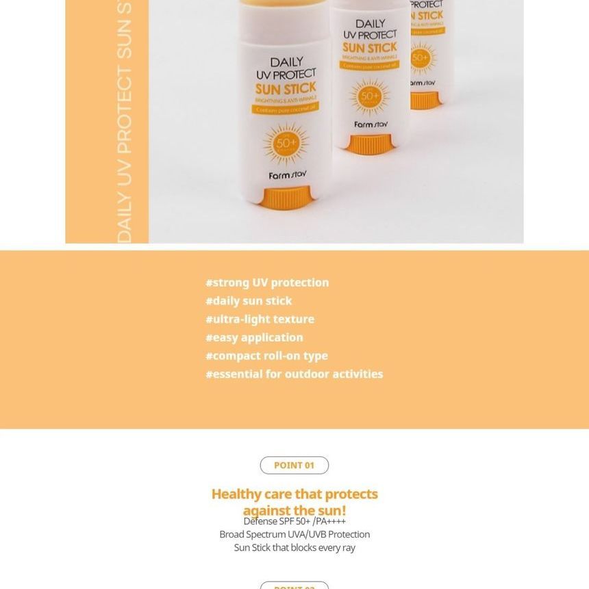 Farm Stay - Daily UV Protect Sun Stick, 16g, 50 g, 8809595054335