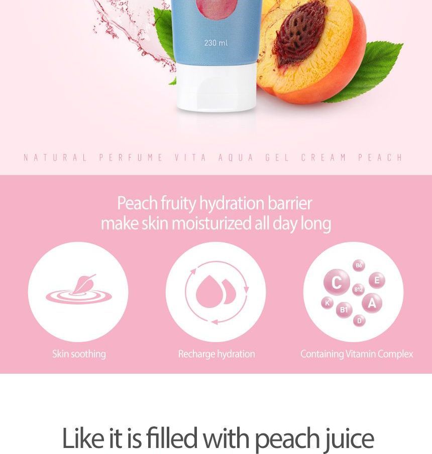 AROUND ME - Natural Vita Aqua Gel Cream Peach, 230ml, 255 g, 8803348037798