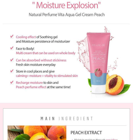 AROUND ME - Natural Vita Aqua Gel Cream Peach, 230ml, 255 g, 8803348037798