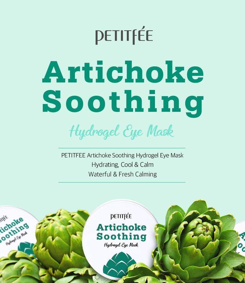 PETITFEE - Artichoke Soothing Hydrogel Eye Mask, 30 pairs, 176 g, 8809508850559