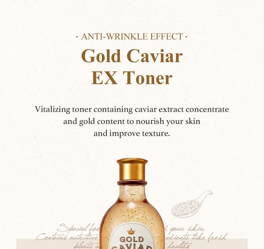 SKINFOOD - Gold Caviar EX Toner, 145ml, 385 g, 8809153102911