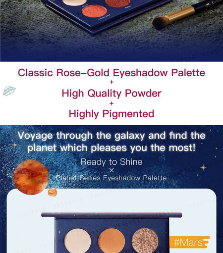 Ready to Shine - Go On A Voyage Eyeshadow Palette Mars, 7.2g, 200 g, 4715104200862
