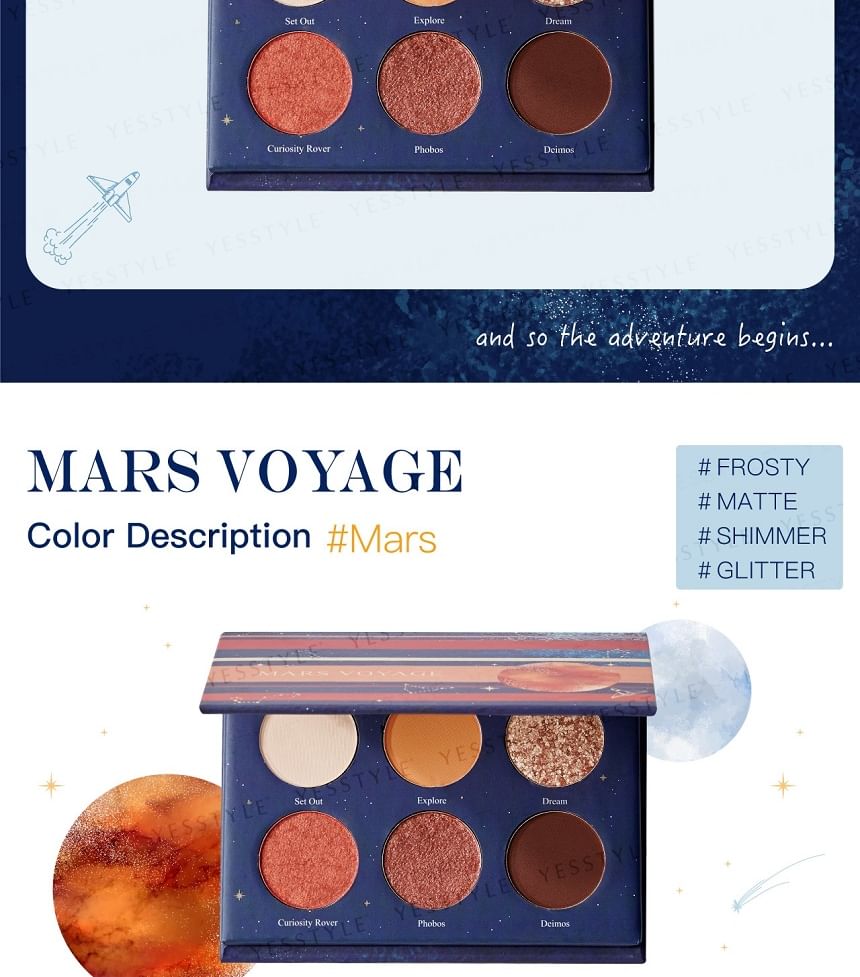 Ready to Shine - Go On A Voyage Eyeshadow Palette Mars, 7.2g, 200 g, 4715104200862