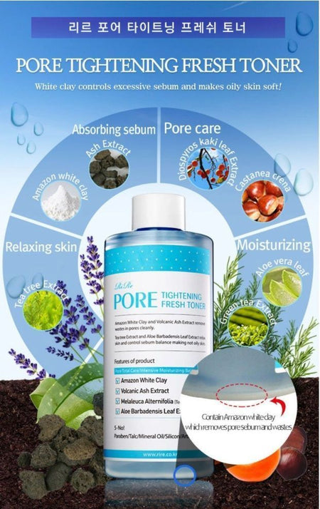 RiRe - Pore Tightening Fresh Toner 300ml, 300ml, 364 g, 8809410280857