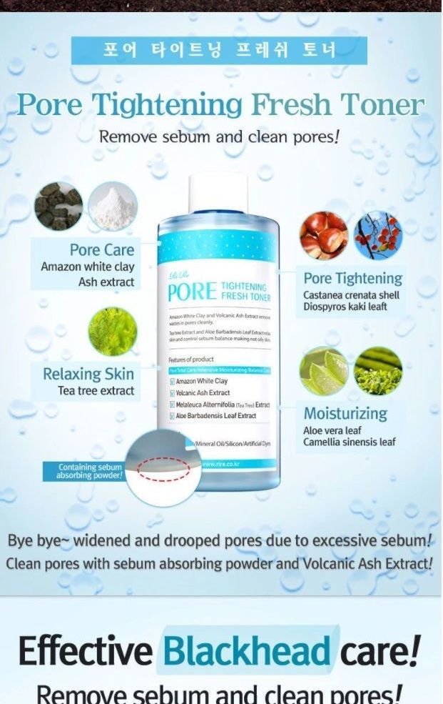 RiRe - Pore Tightening Fresh Toner 300ml, 300ml, 364 g, 8809410280857