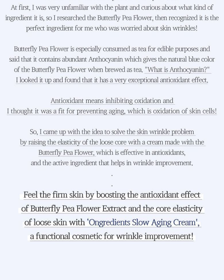 ongredients - Slow Aging Cream, 50ml, 103 g, 8806158552925