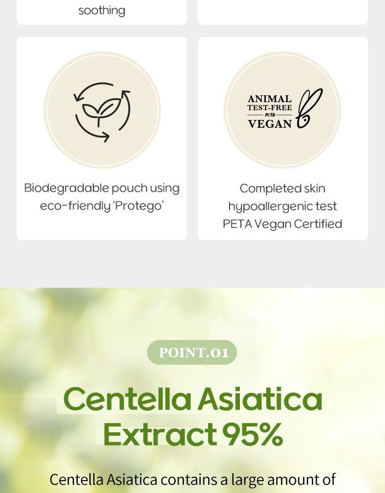 ongredients - Centella Asiatica 95% Mask Set, 20g x 5 pcs, 156 g, 8809456987048