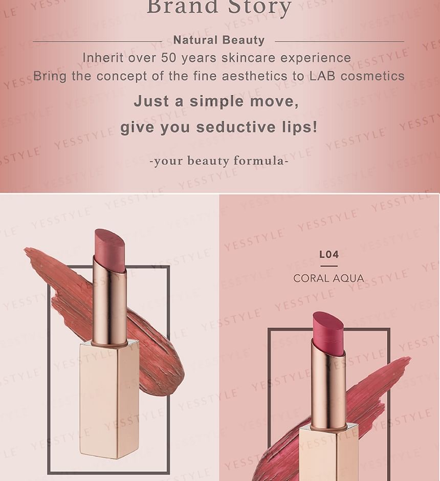 NATURAL BEAUTY - LAB Lipstick Set: L03 Rose Oasis + L04 Coral Aqua, 2 pcs, 150 g, 4711665126986