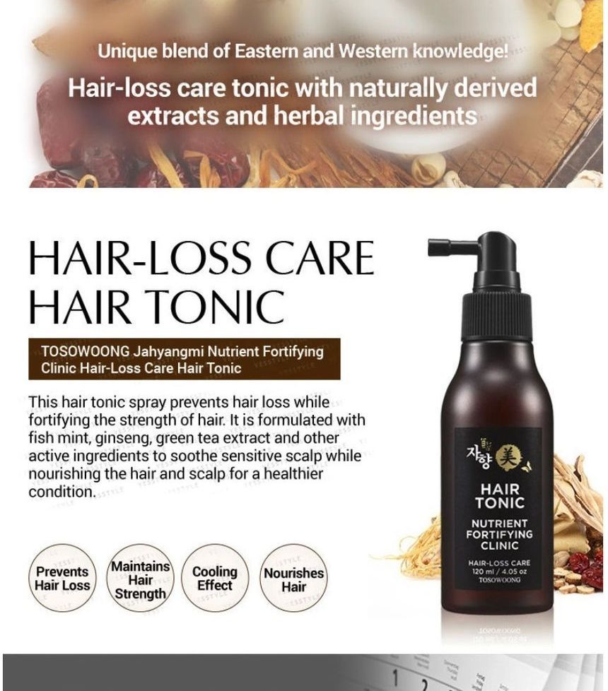 TOSOWOONG - Nutrient Fortifying Clinic Hair-Loss Care Hair Tonic 120ml, 120ml, 160 g, 8809179103350