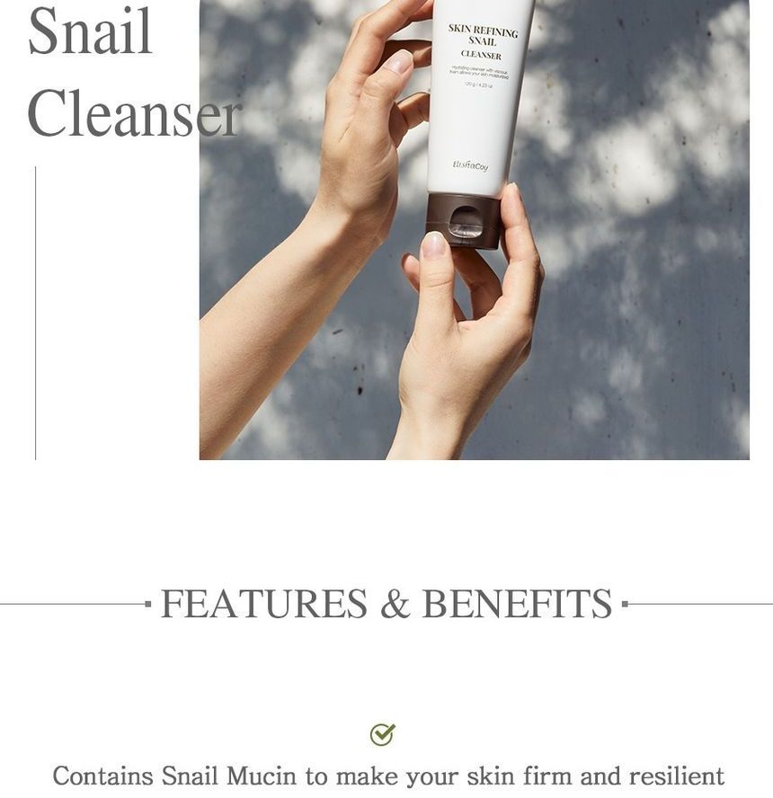 ElishaCoy - Skin Refining Snail Cleanser, 120g, 156 g, 8809266951857