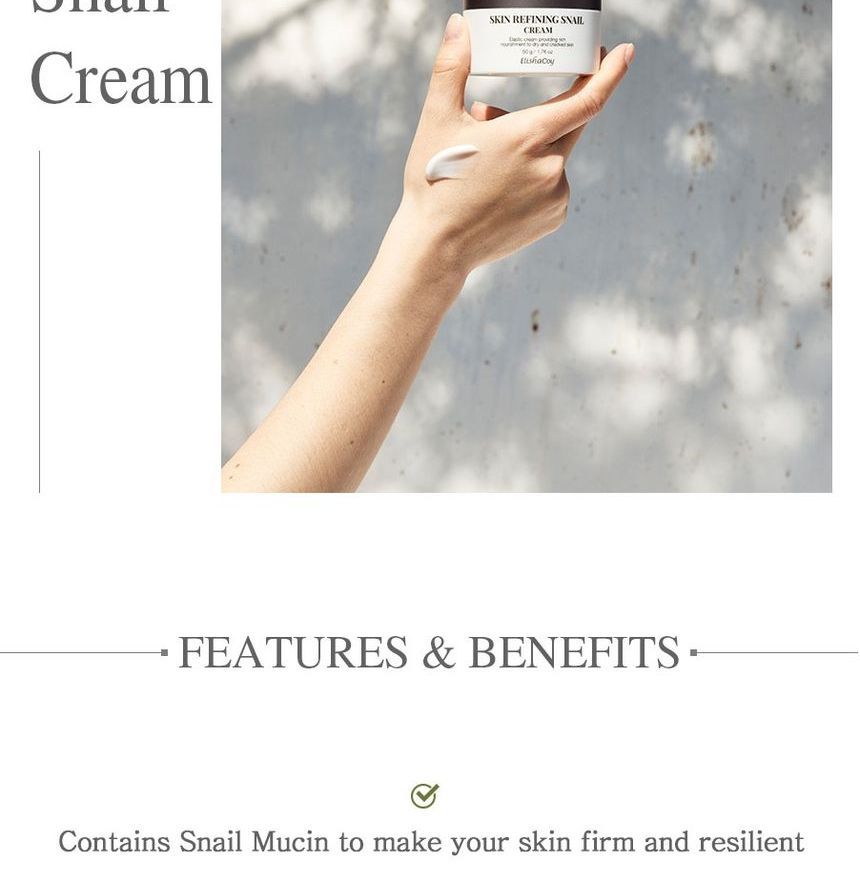 ElishaCoy - Skin Refining Snail Cream, 50g, 176 g, 8809266950935