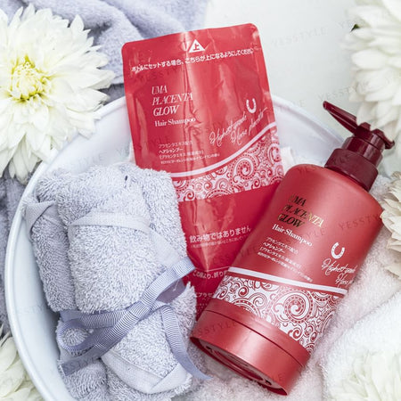 Dr.pro labo Japan - Uma Placenta Glow Shampoo Red Refill & Eco Bottle Set, 400ml, 530 g, 4571430020044
