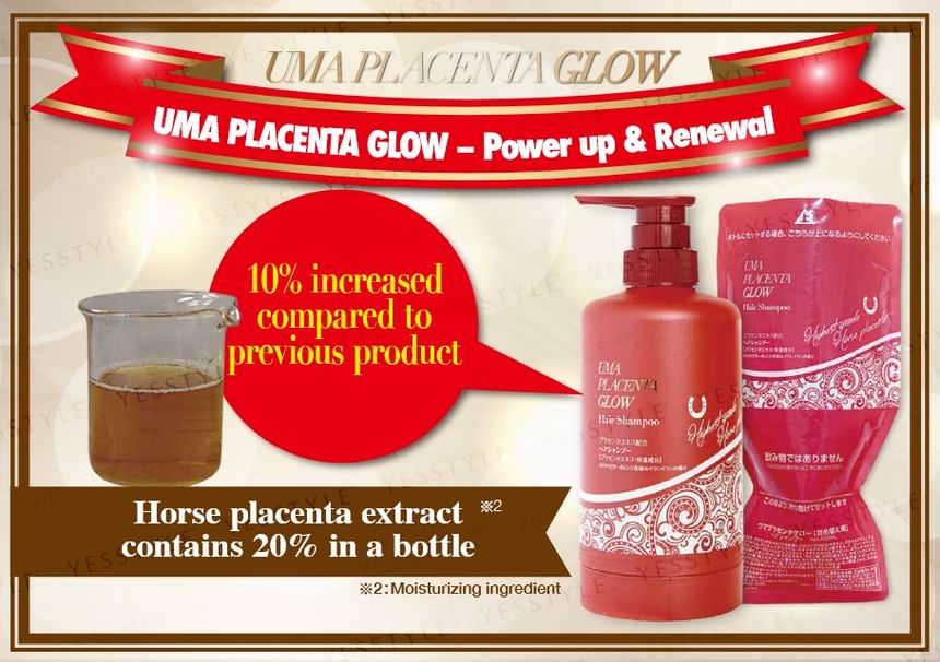 Dr.pro labo Japan - Uma Placenta Glow Shampoo Red Refill & Eco Bottle Set, 400ml, 530 g, 4571430020044