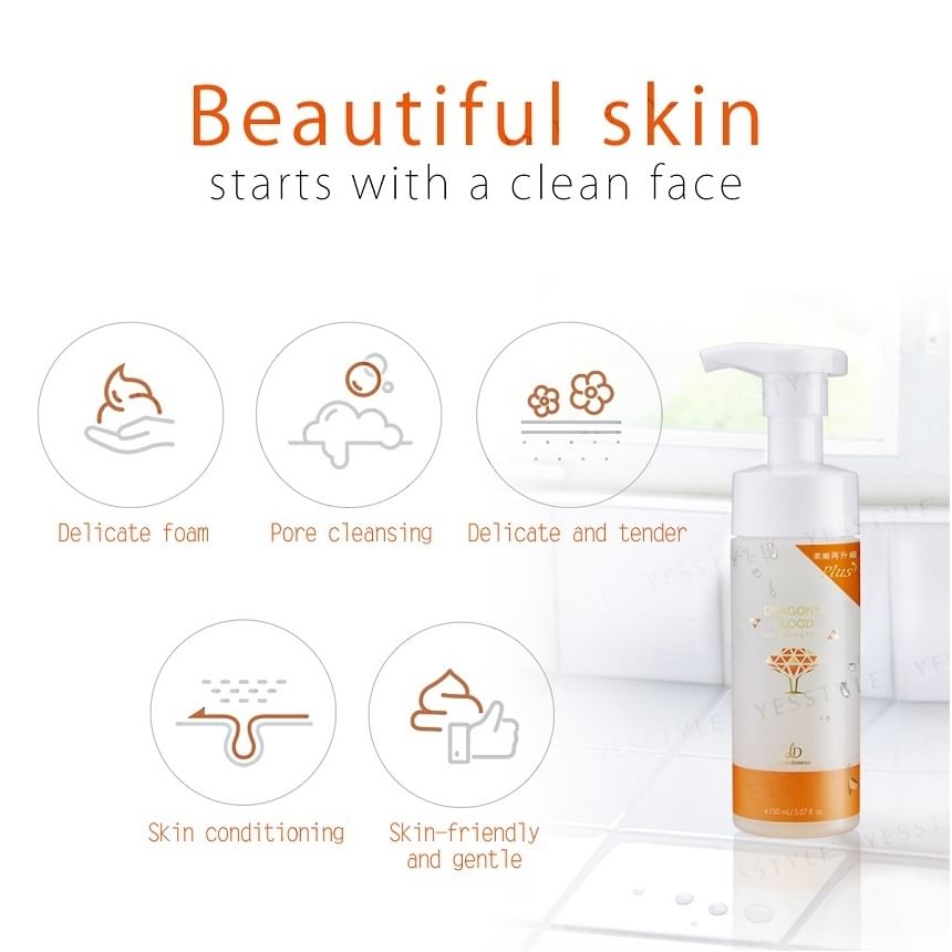JOURDENESS - Jenduoste Dragon’s Blood Facial Cleansing Mousse, 150ml, 200 g, 4712589345224