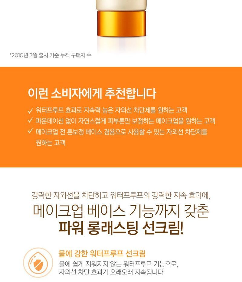 THE FACE SHOP - Power Long-Lasting Sun Cream, 80ml, 125 g, 8806182582899