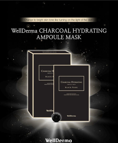 WellDerma - Black Pearl Charcoal Hydrating Ampoule Mask Set, 10 pcs, 600 g, 