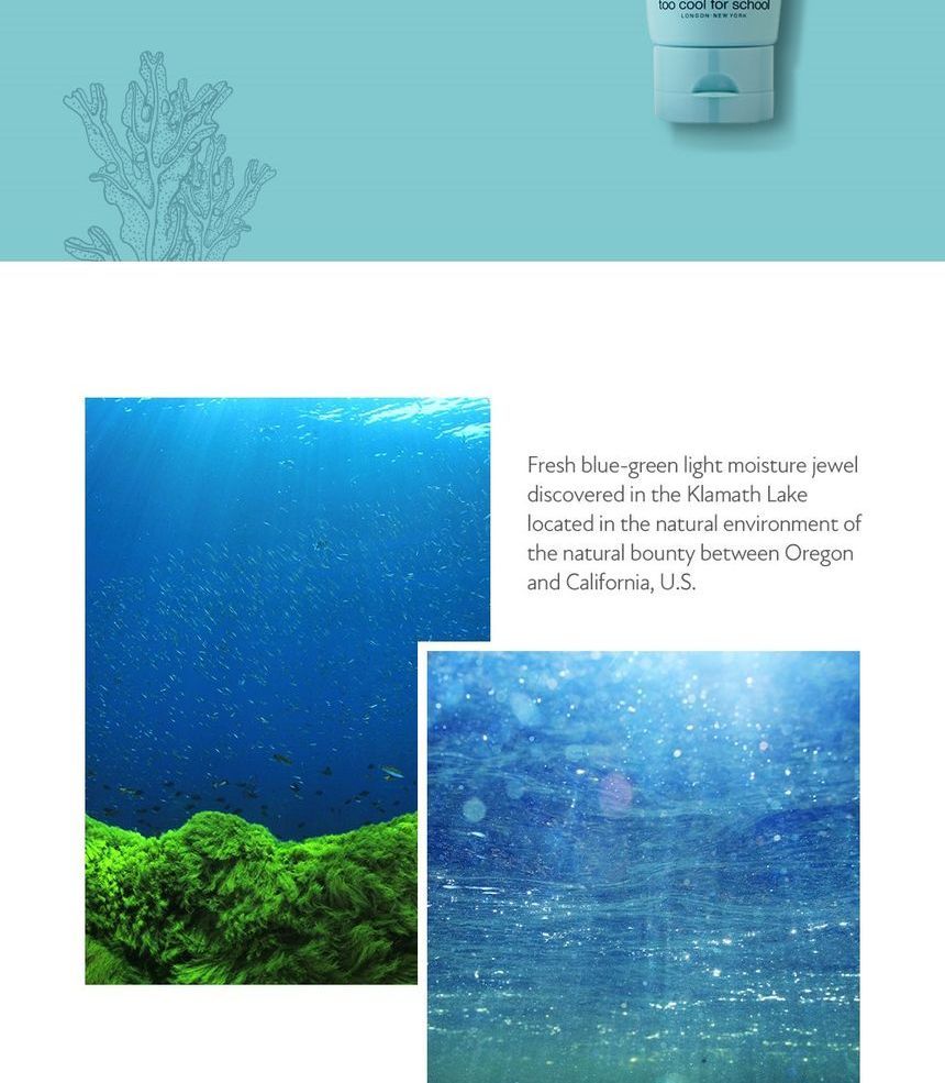 too cool for school - Blue-Green Algae Mild Foam Cleanser, 80ml, 114 g, 8809658626622