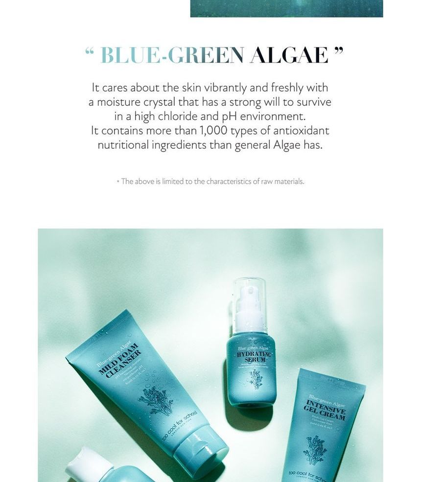 too cool for school - Blue-Green Algae Mild Foam Cleanser, 80ml, 114 g, 8809658626622