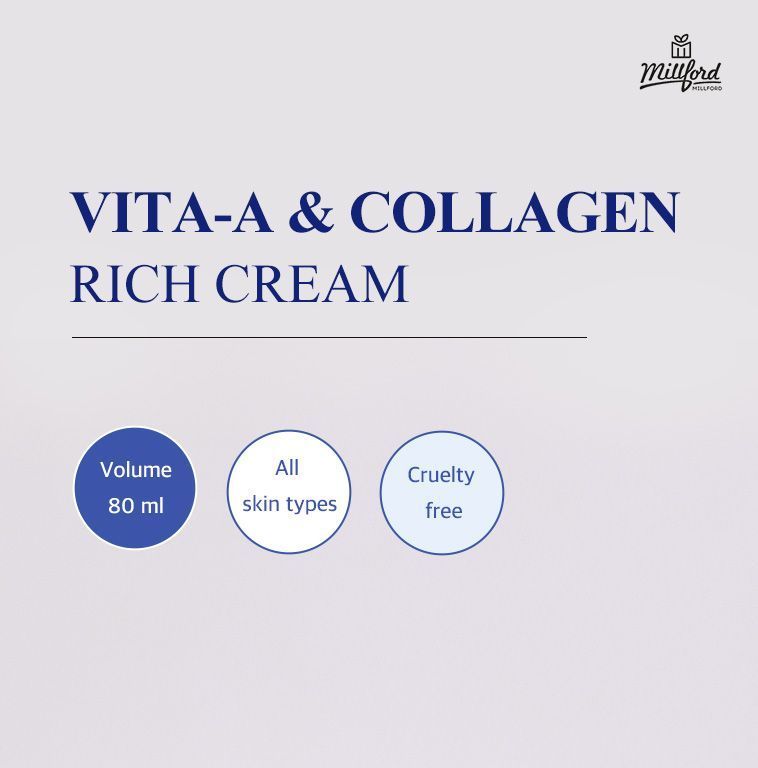 Millford - Vita A & Collagen Rich Cream, 80ml, 150 g, 8809416472393