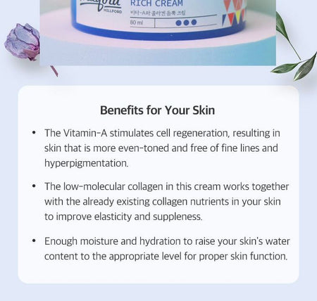 Millford - Vita A & Collagen Rich Cream, 80ml, 150 g, 8809416472393