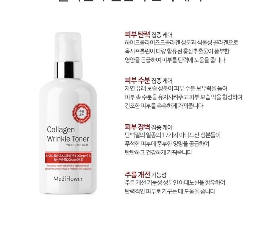 MediFlower - Collagen Wrinkle Toner, 250ml, 296 g, 8809731950330