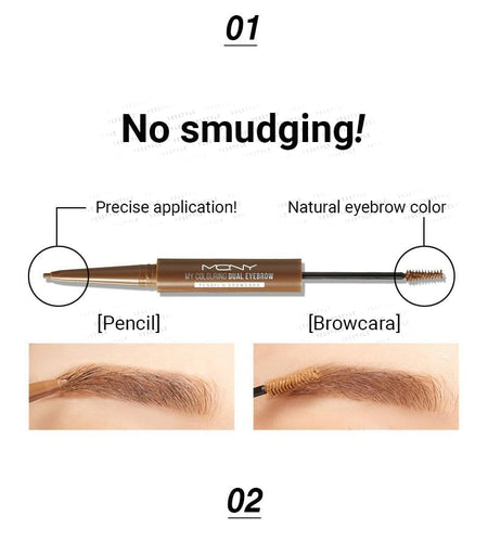MACQUEEN - My Colouring Dual Eyebrow Pencil & Browcara - 3 Colors, #03 Light Brown, 13 g, 8809432016045