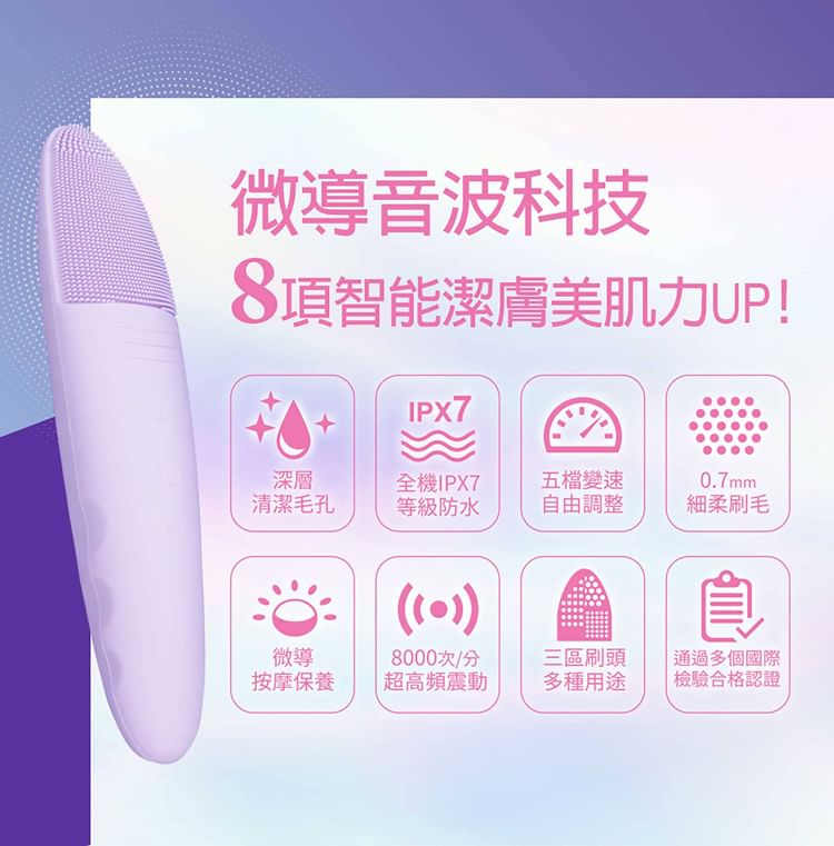My Scheming - 2-In-1 Pro-Cleansing Facial Brush Purple, 1 pc, 114 g, 4713410991993
