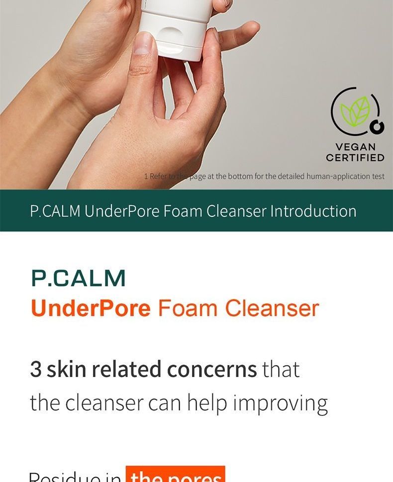 P.CALM - UnderPore Foam Cleanser, 150ml, 181 g, 8809990450213