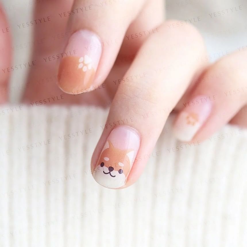 Lunacaca - Shiba Inu Step Nail Art Stickers, 24 pcs, 20 g, 4892021007956