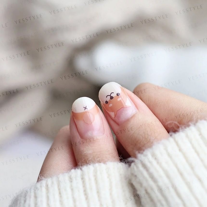 Lunacaca - Shiba Inu Step Nail Art Stickers, 24 pcs, 20 g, 4892021007956