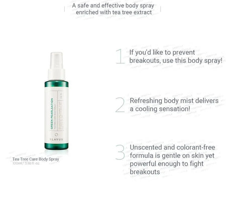 KLAVUU - Green Pearlsation Tea Tree Care Body Spray 100ml, 100ml, 149 g, 8809482360556