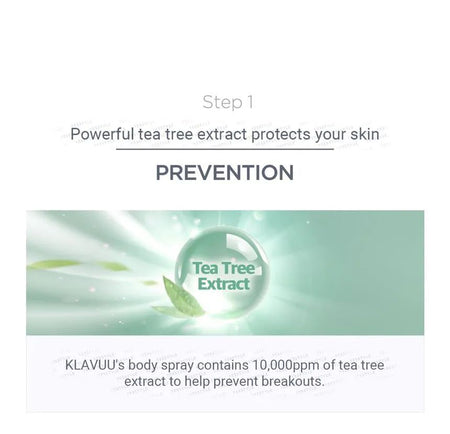 KLAVUU - Green Pearlsation Tea Tree Care Body Spray 100ml, 100ml, 149 g, 8809482360556
