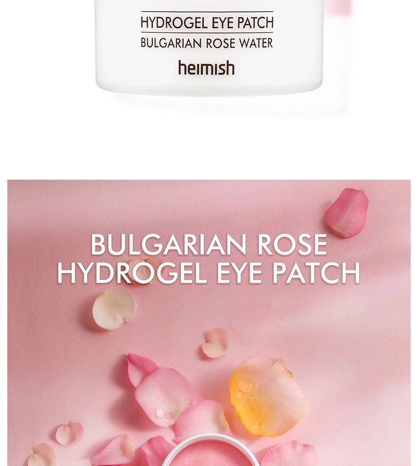 heimish - Bulgarian Rose Water Hydrogel Eye Patch, New version: 60pcs, 236 g, 8809481760883