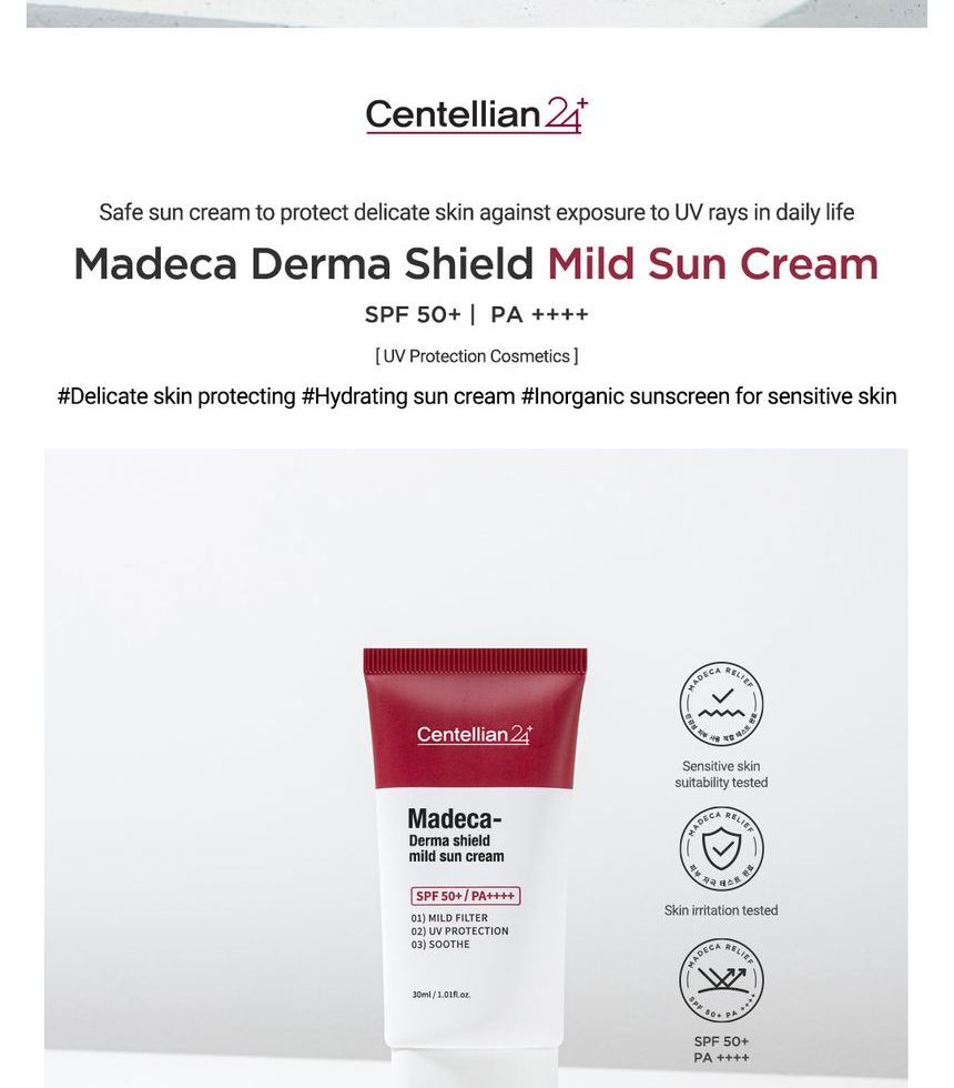 Centellian24 - Madeca Derma Shield Mild Sun Cream, 30ml, 50 g, 8806109184915